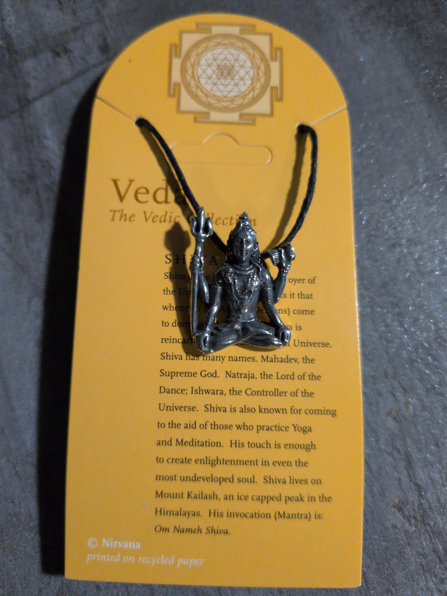 Veda / Vedic Collection Shiva w/ Trident Pewter Pendant