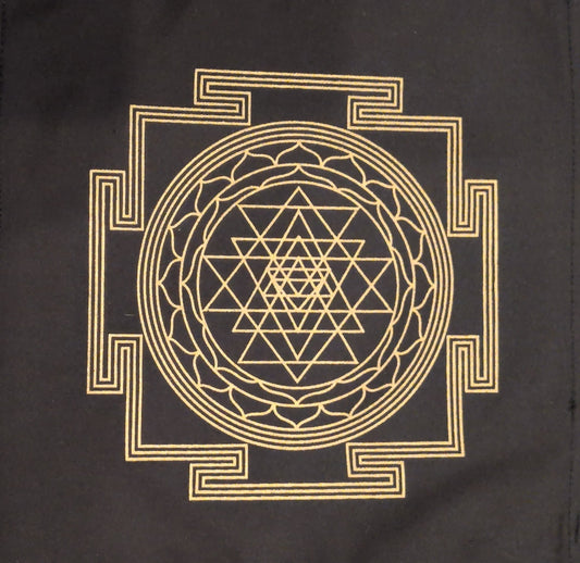 12"x12" Sri Yantra Fabric Crystal Grid