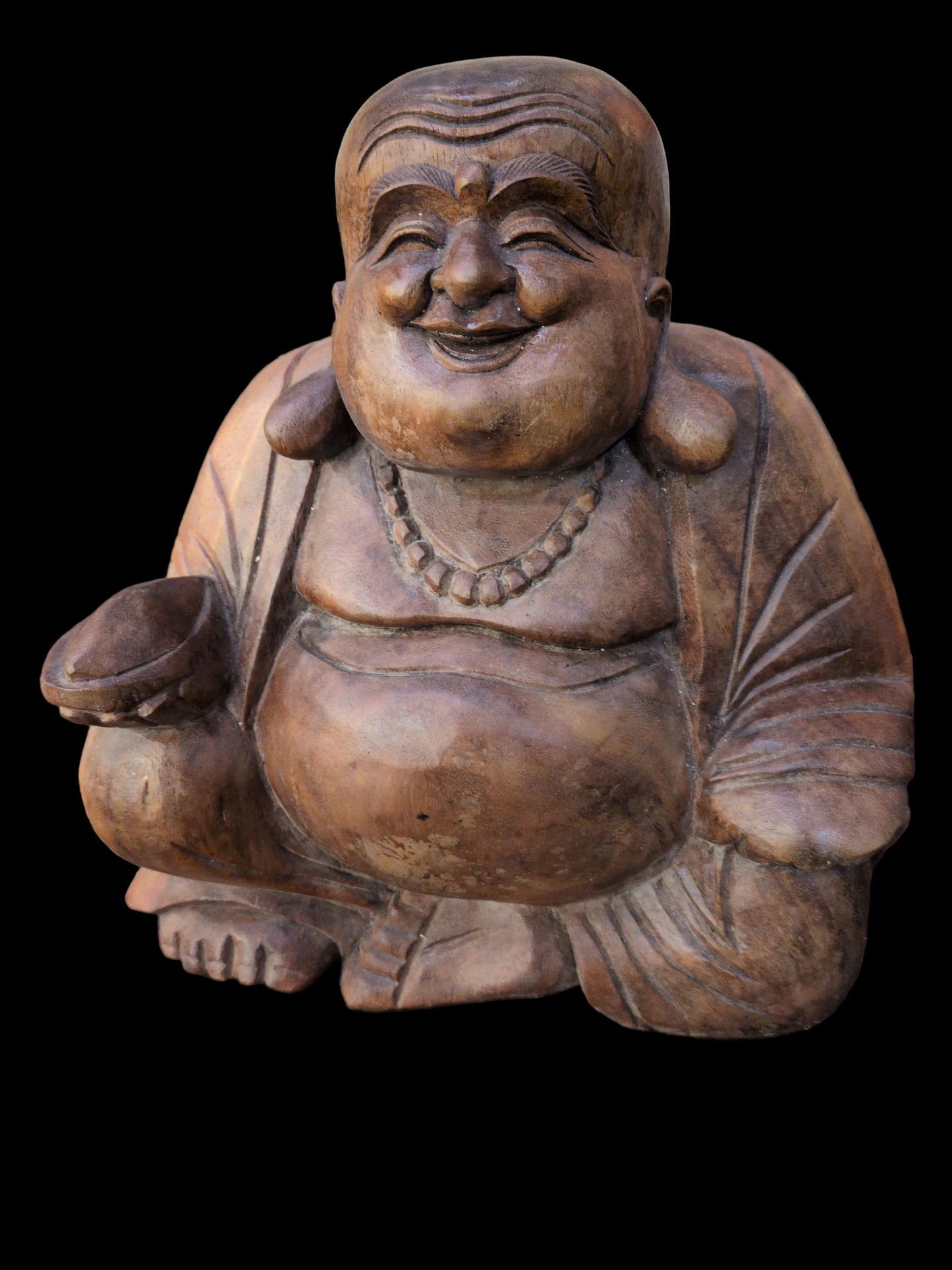 Large carved wooden Buddha