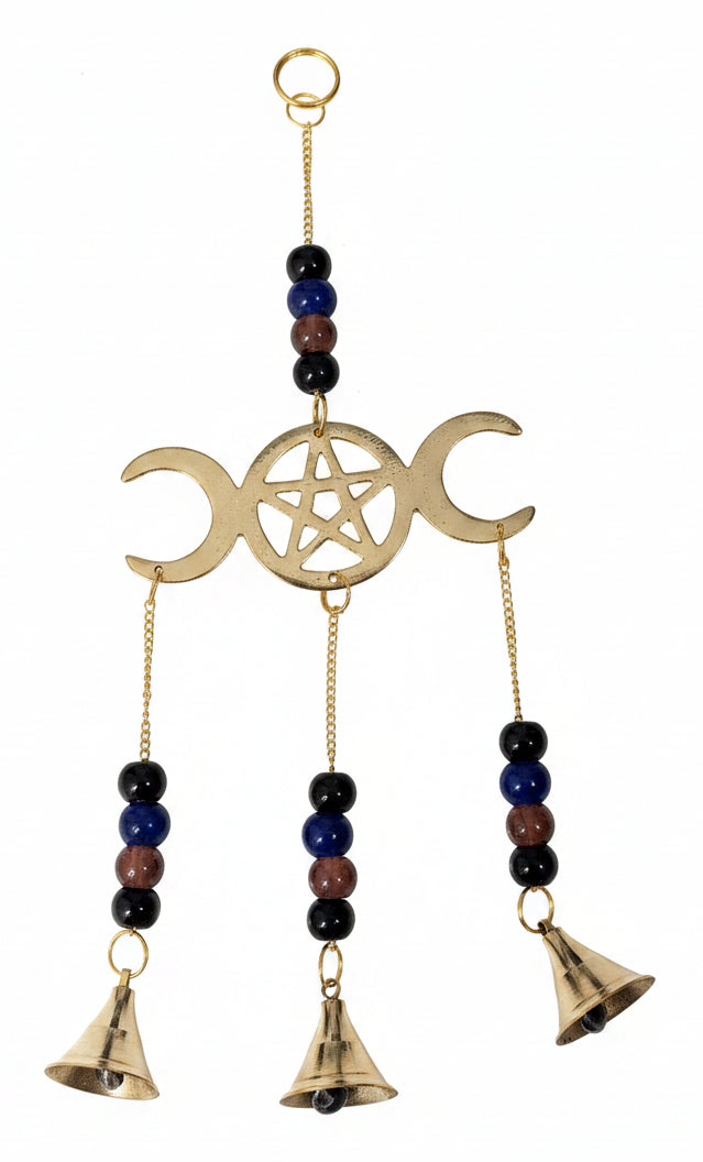 Triple Moon Windchime - Brass