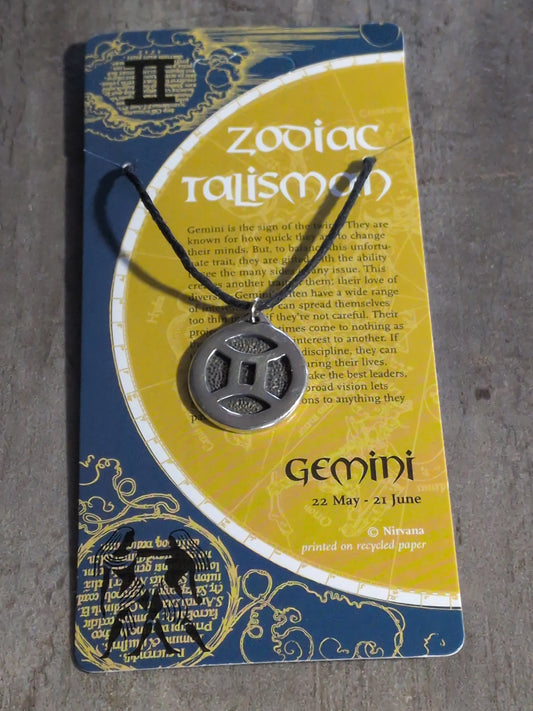 Zodiac Talisman Gemini Pewter Amulet