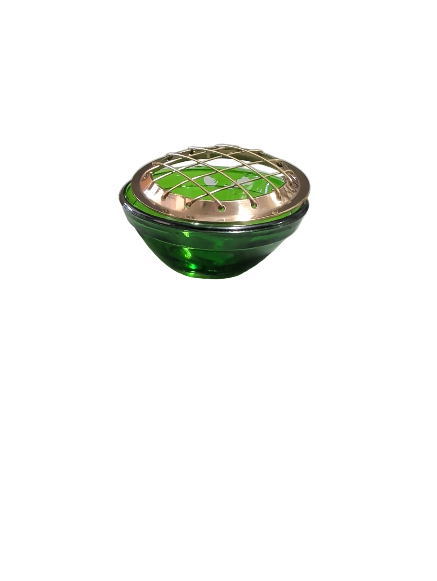 Glass Incense Burner With Brass Screen