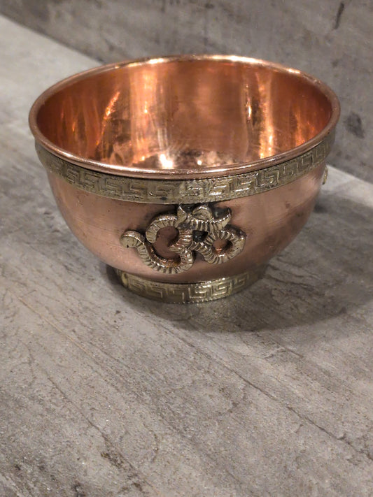 3" Copper & Brass Om Offering bowl