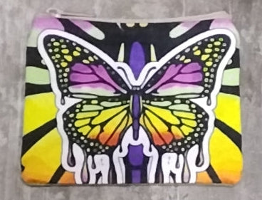 4" x 4.5" Zipper Bag Psychedelic Butterfly