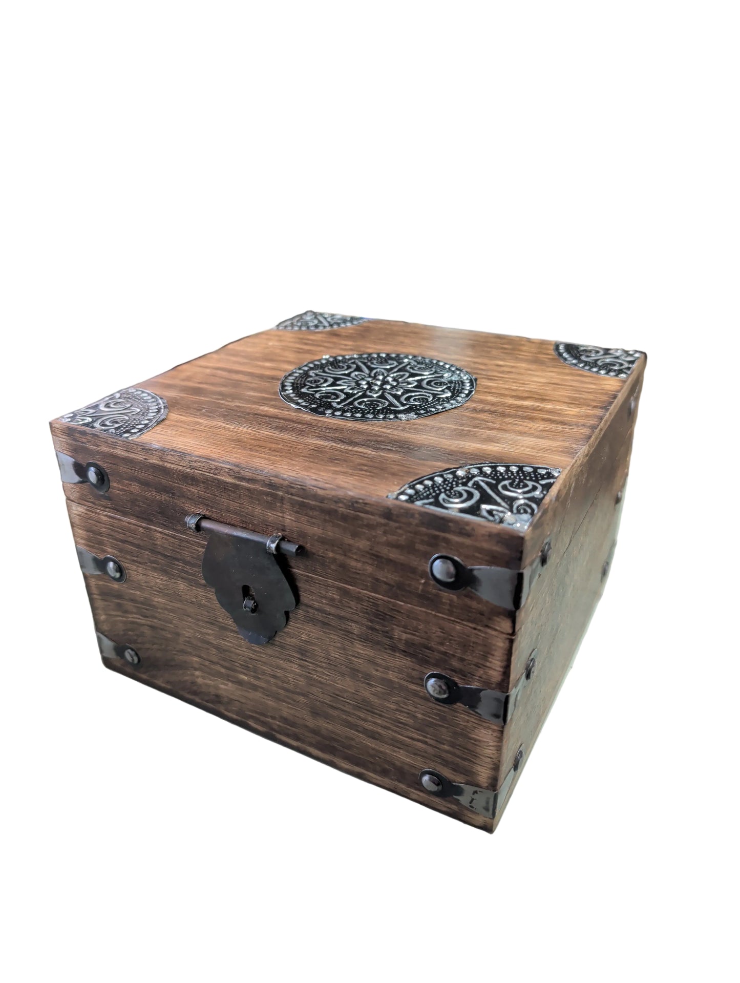 Mango Wood Box With Metal Accents