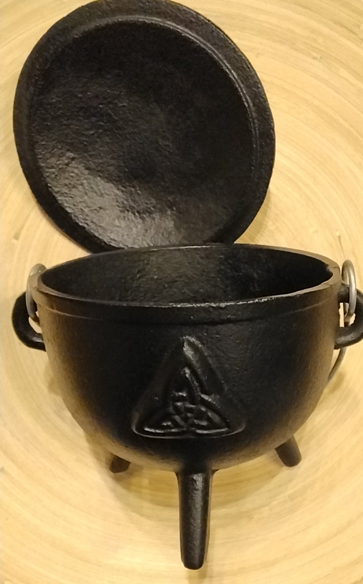 Cast Iron Cauldron w/ Triquetra emblem