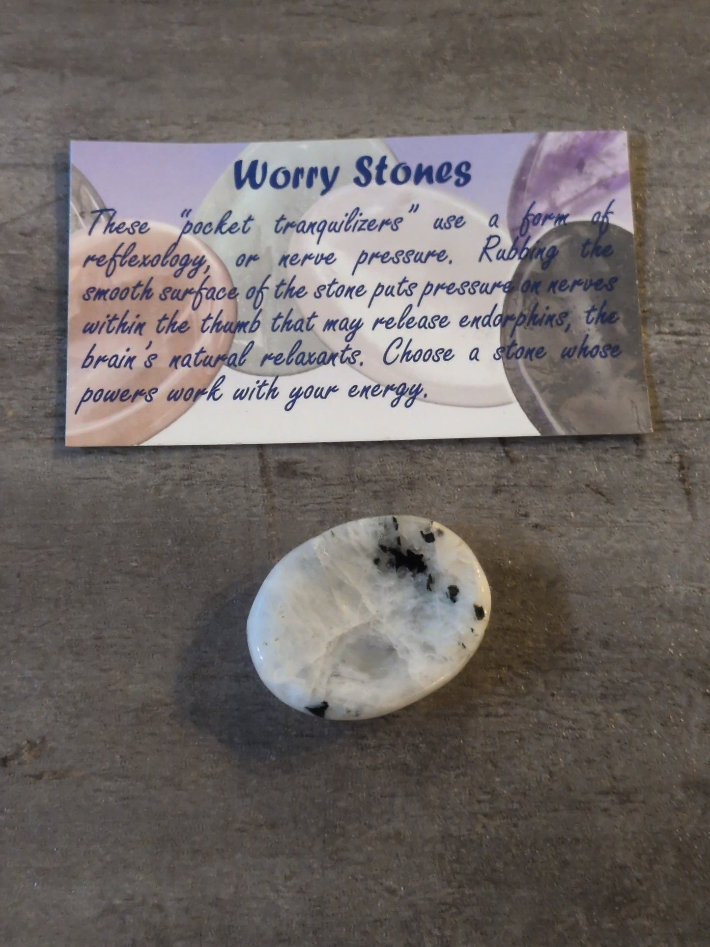 Rainbow Moonstone Worry Stone