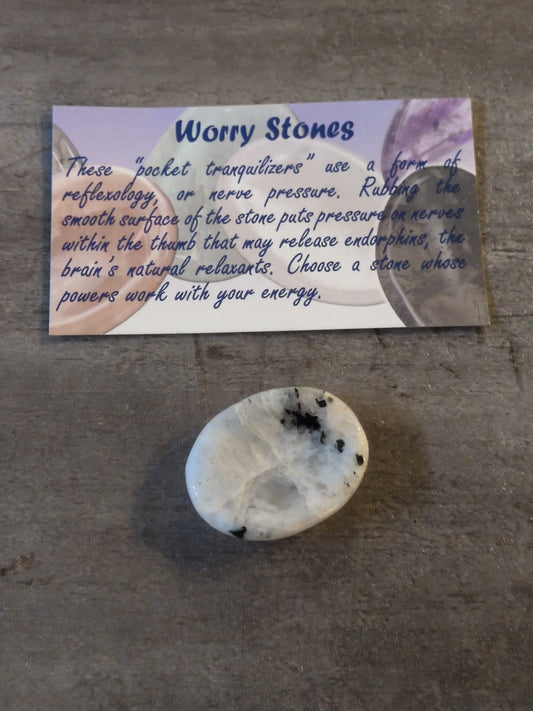 Rainbow Moonstone Worry Stone