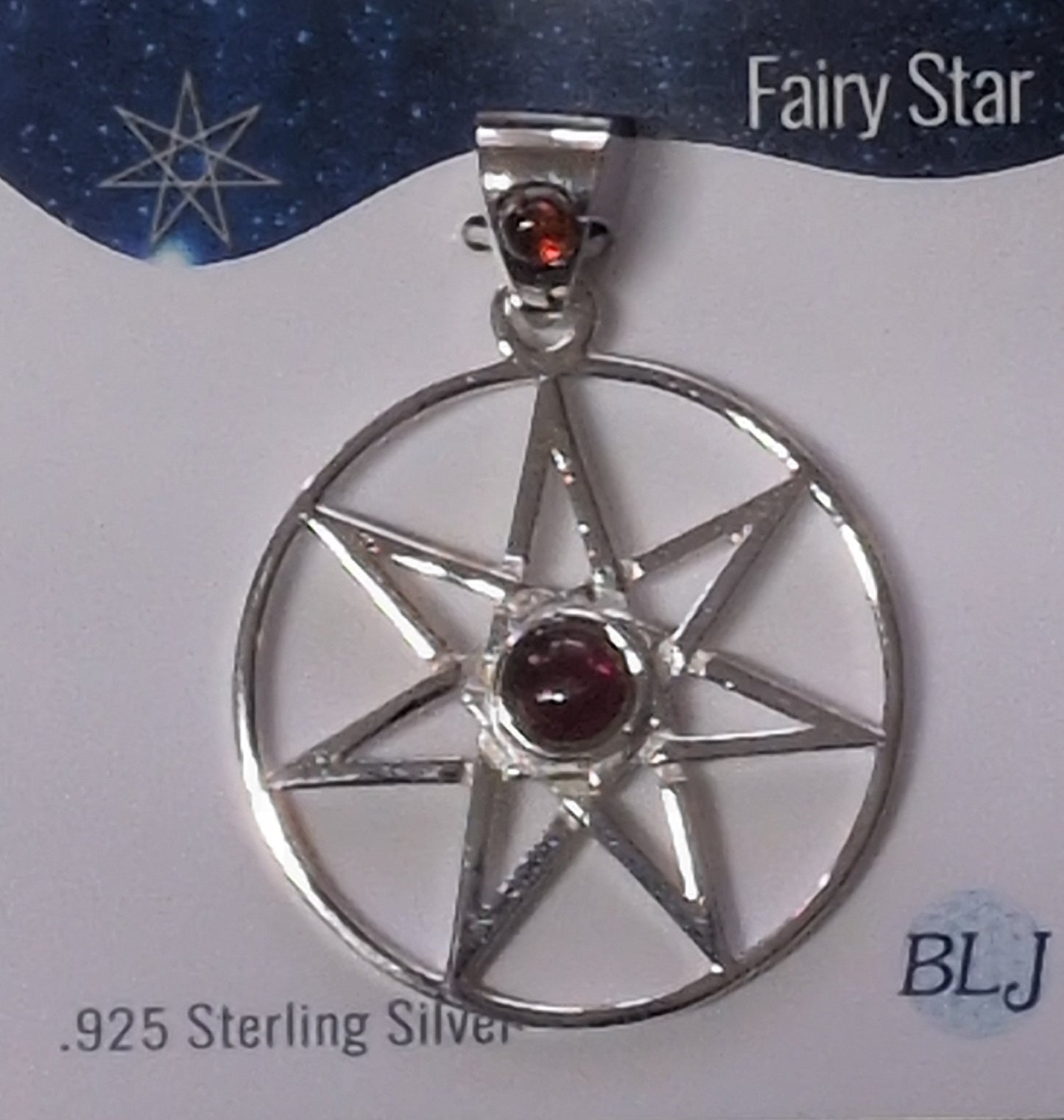Garnet Fairy Star Sterling Silver Pendant