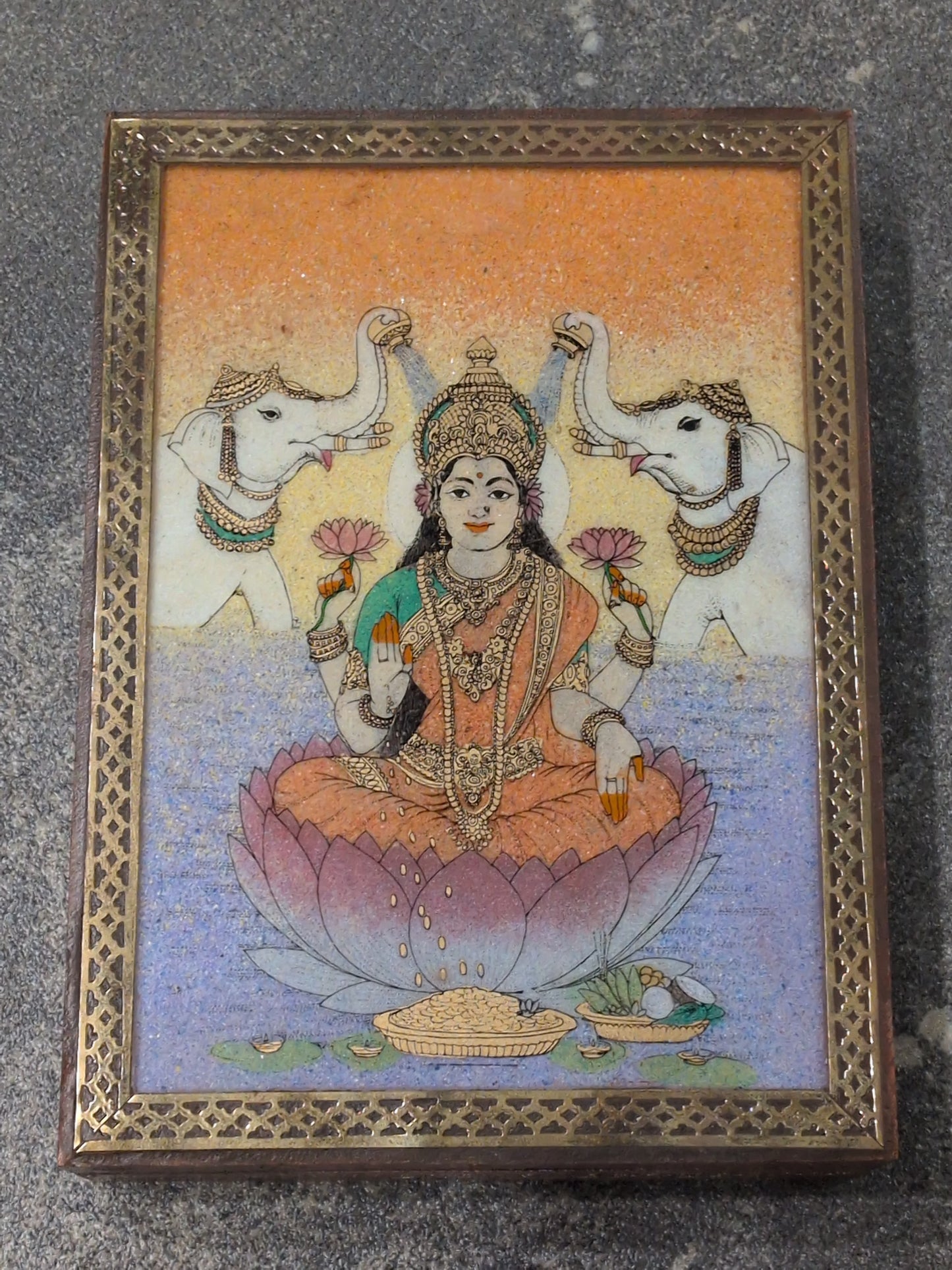 Laxmi Brass inlay wood Box