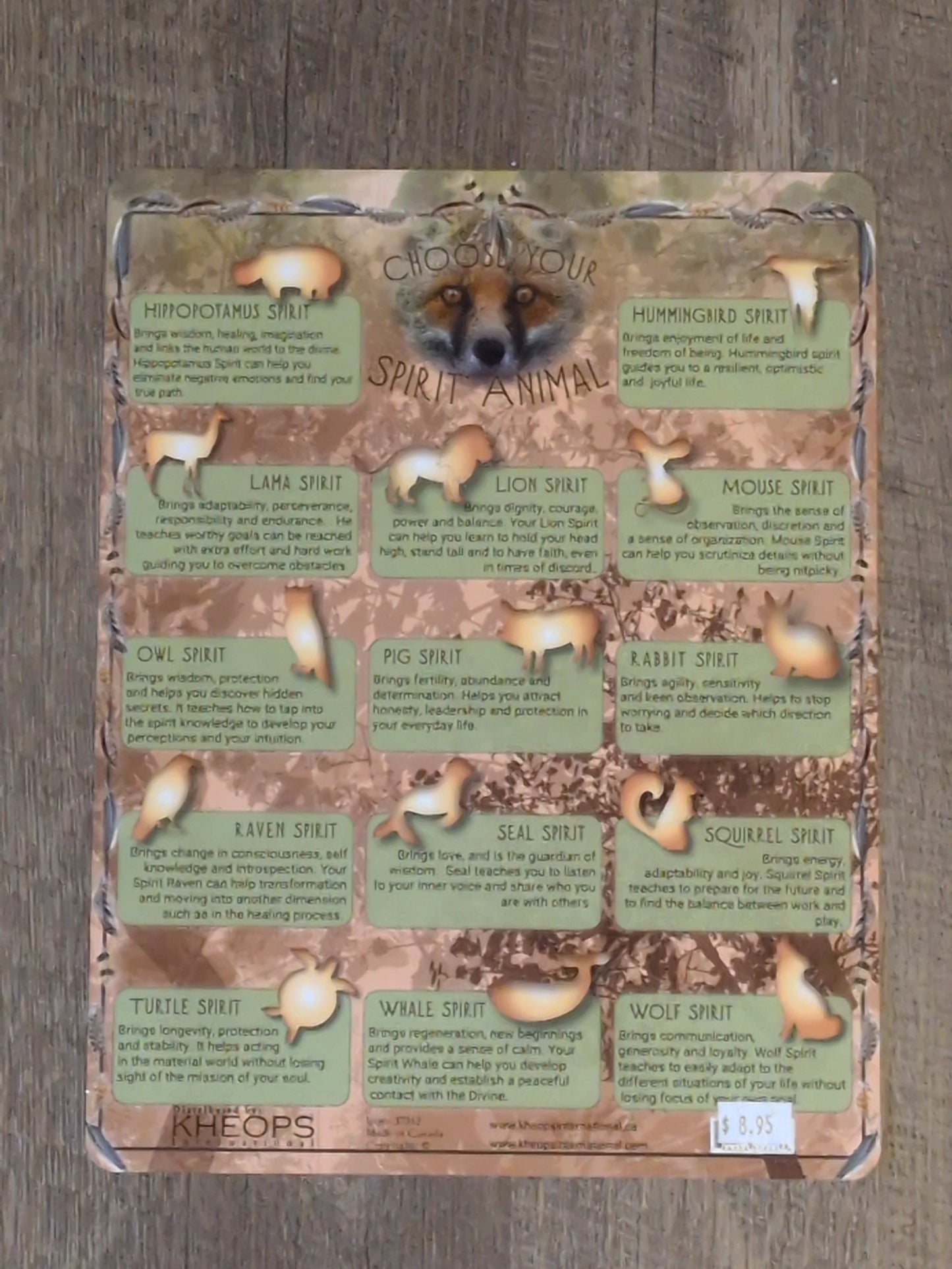 Spirit Animals Laminated Chart