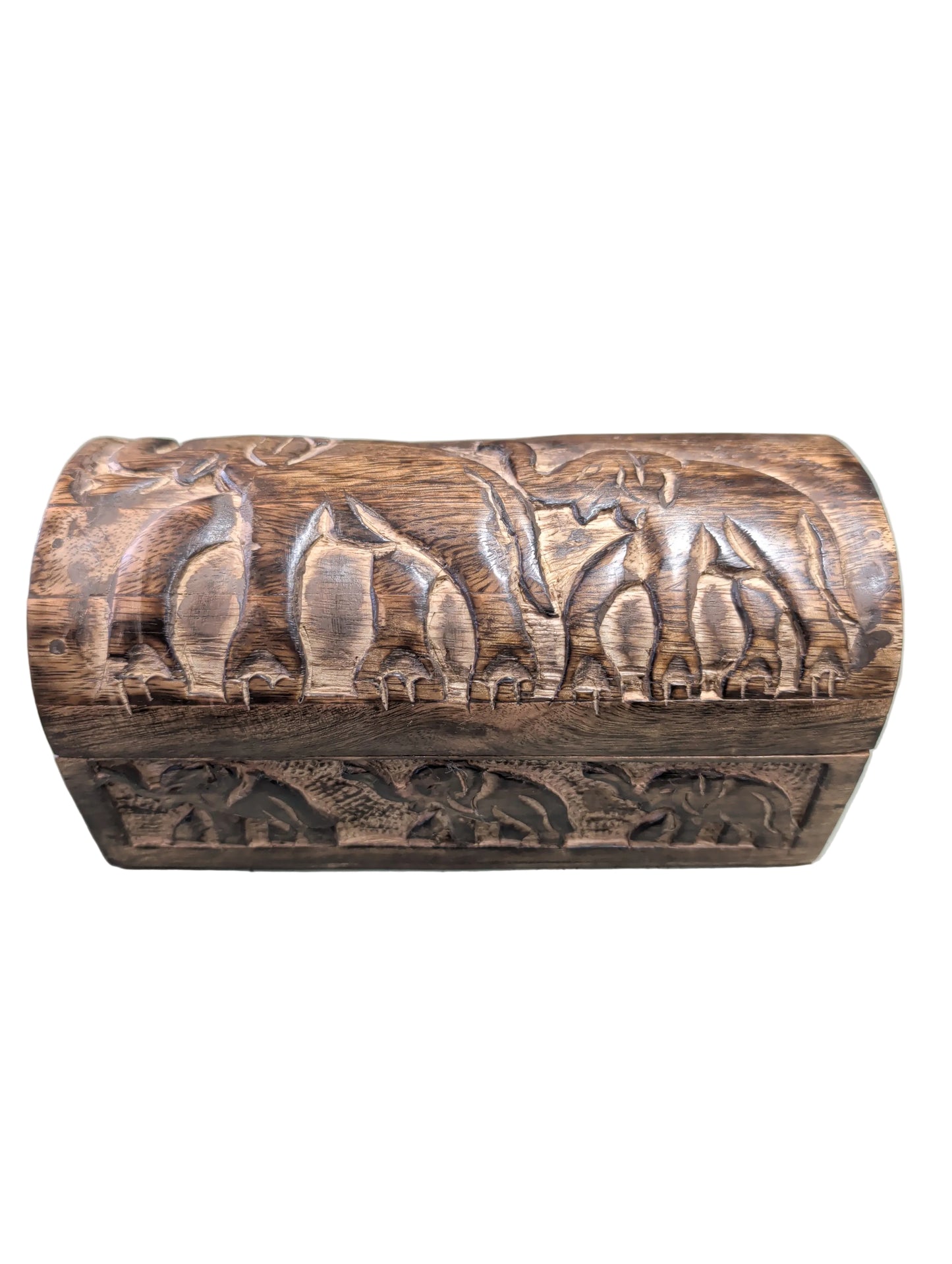 Carved Mango Wood Elephant Chest