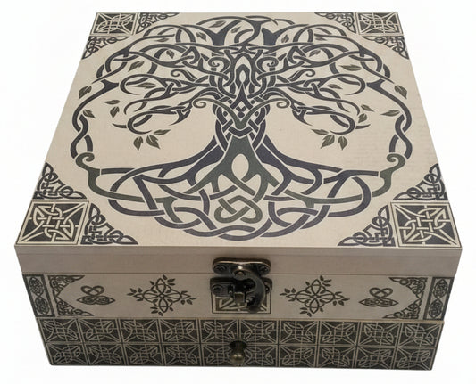 Wooden Box Printed Tree of Life (square)