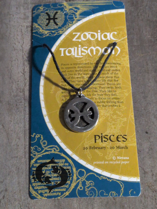 Zodiac Talisman Pisces Pewter Amulet