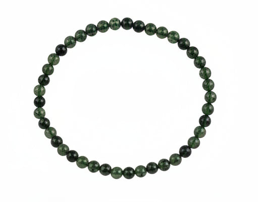 4mm Green Moss Agate round bead bracelet