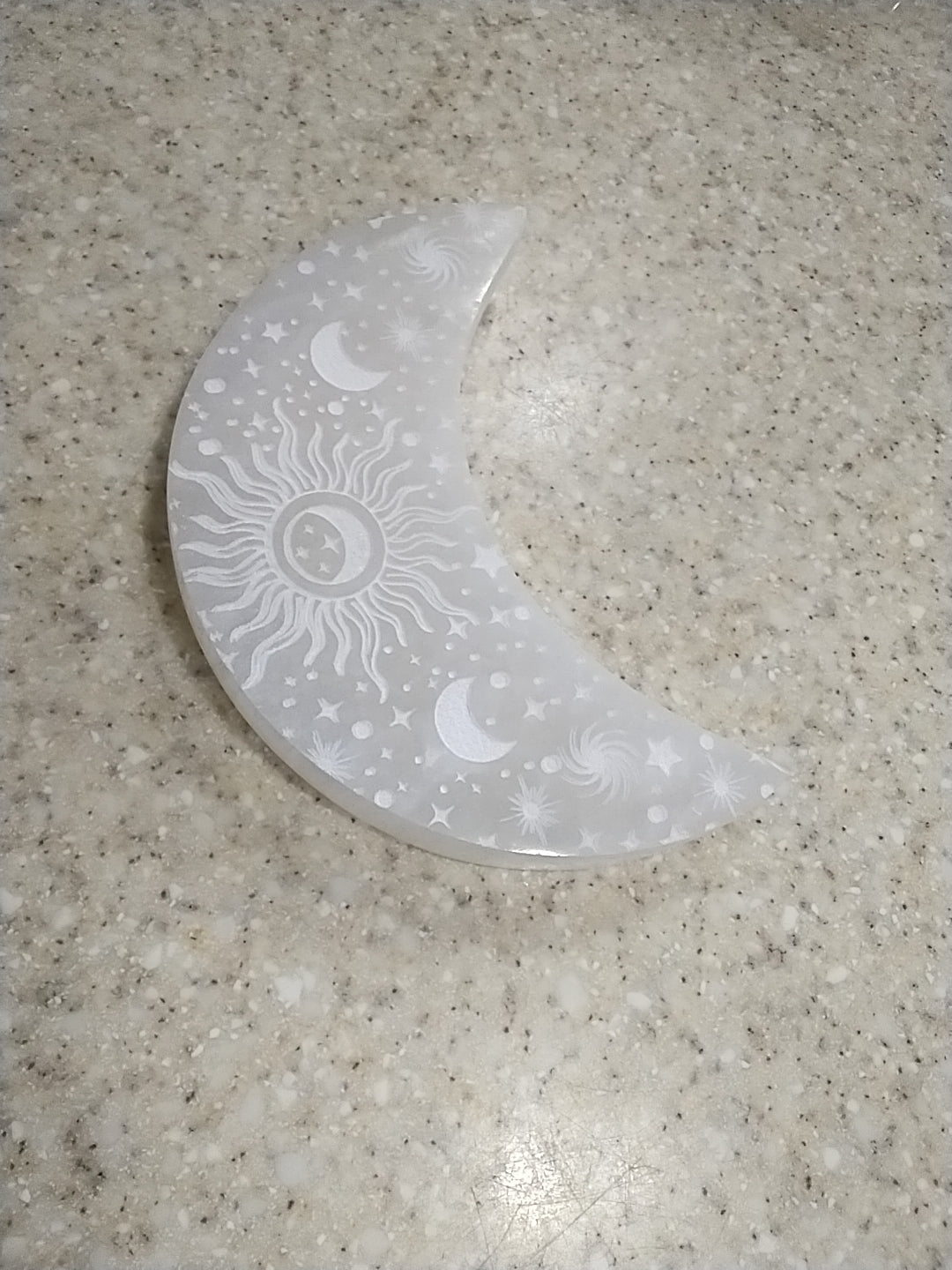 Selenite Moon Charging plate