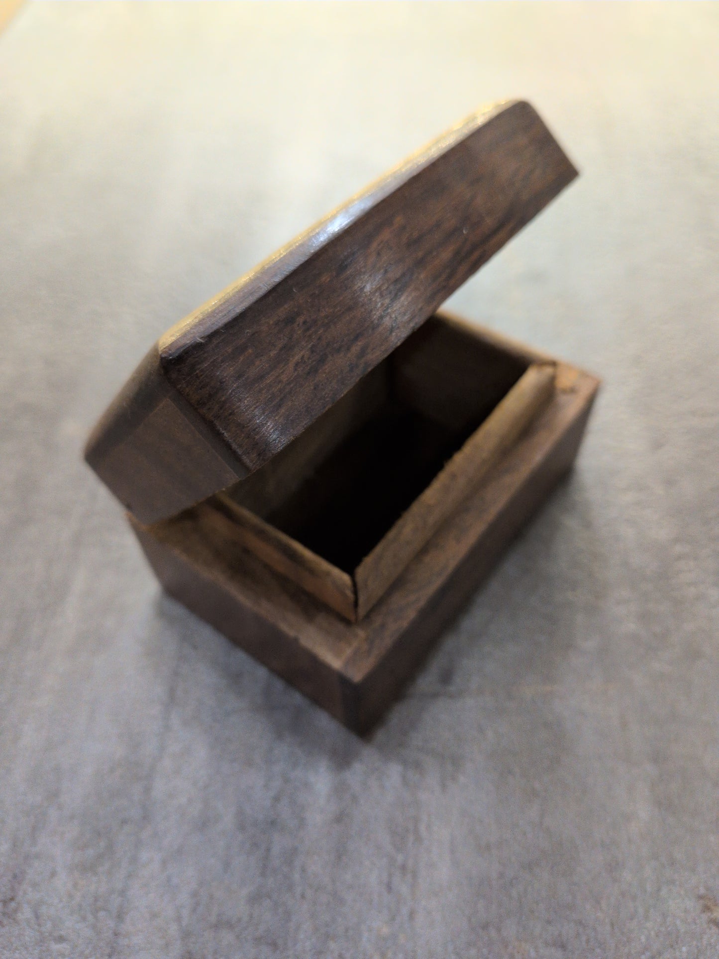 Hand carved wood box small