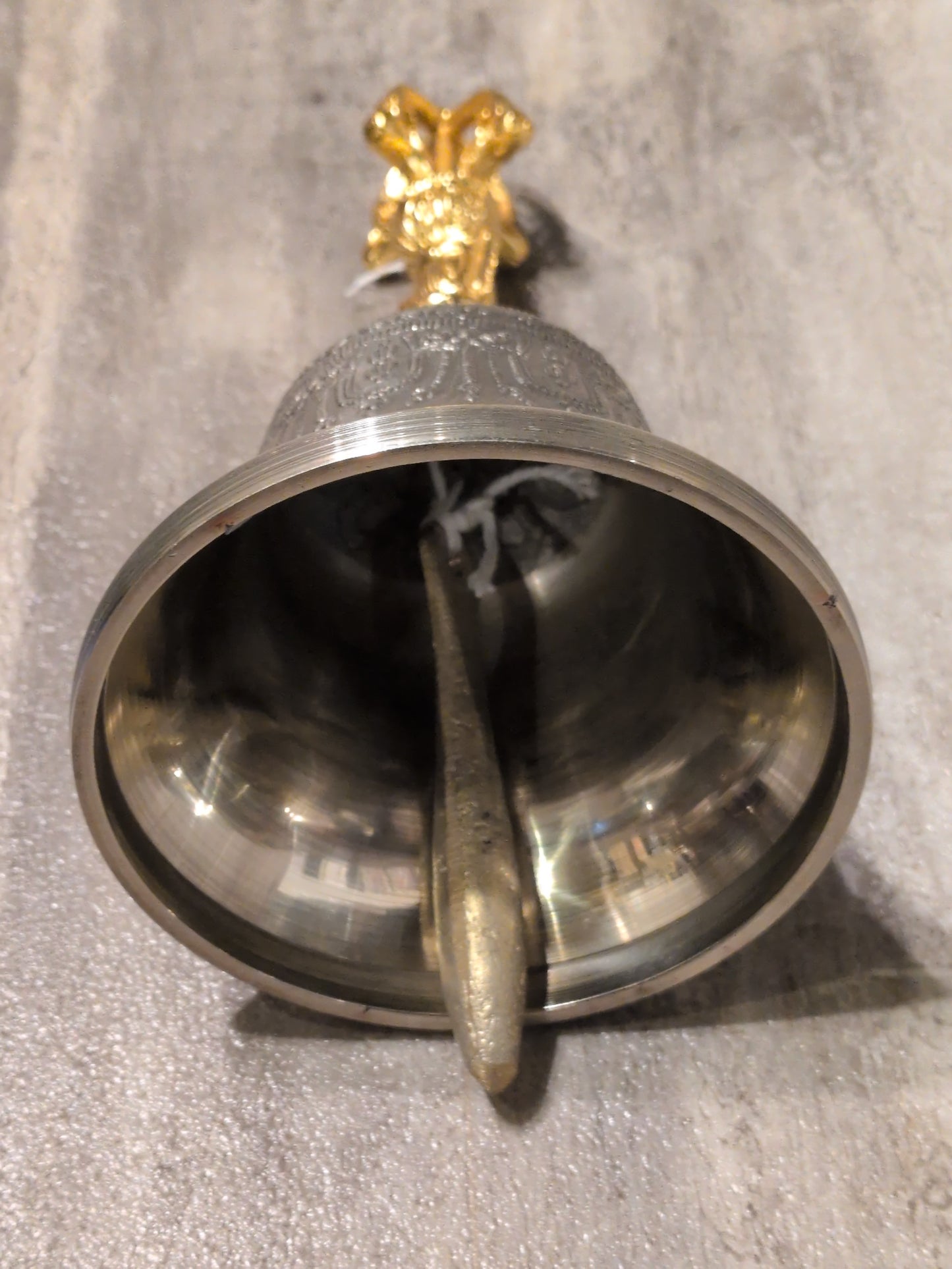 7" Brass Offering Bell w/ Gold metal Handle