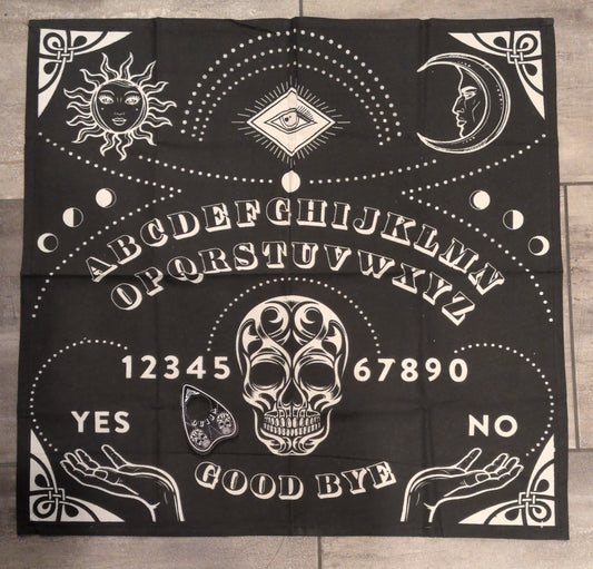 24"x24" Fabric Ouija Board w/ Plastic Planchette