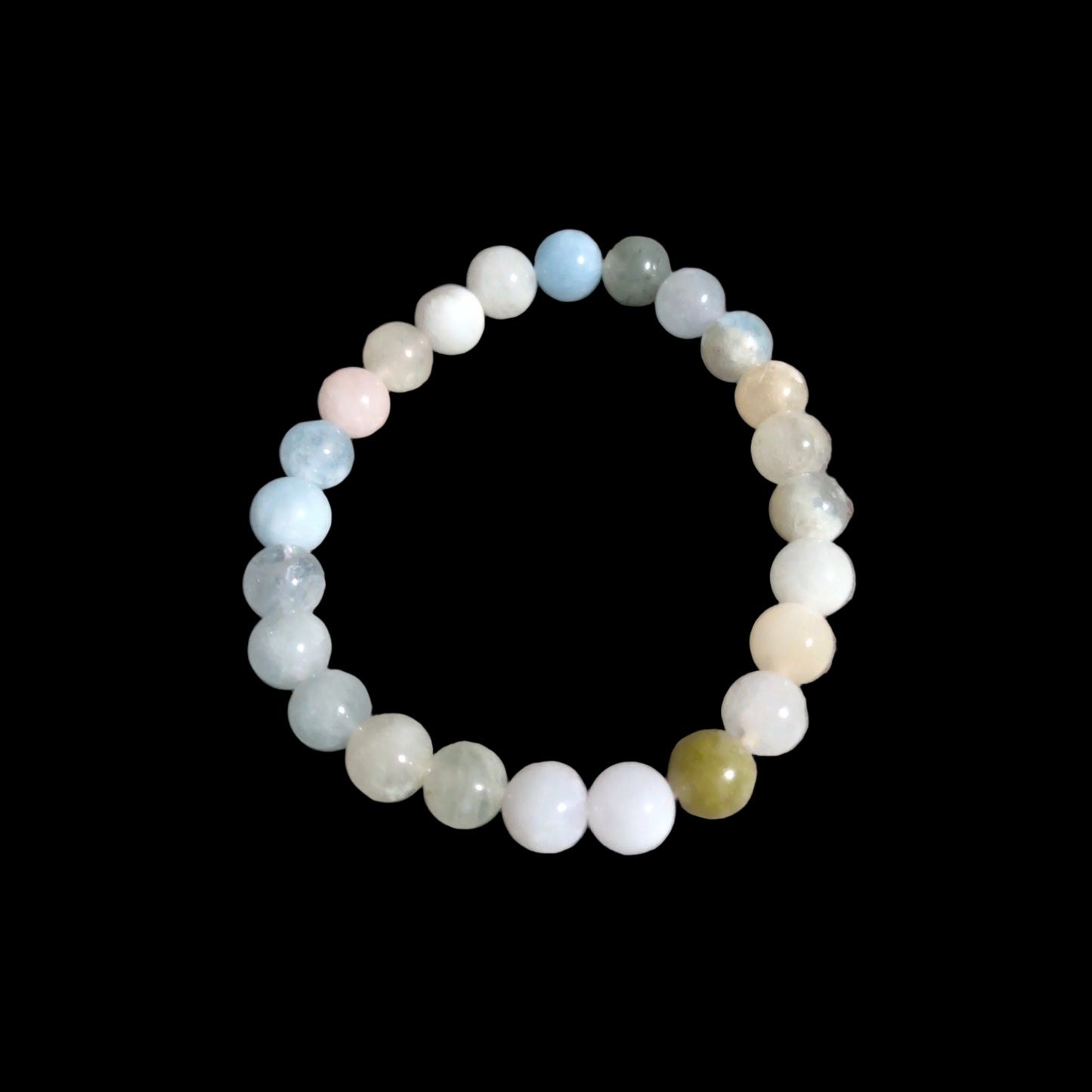 8mm round bead Bracelet Morganite