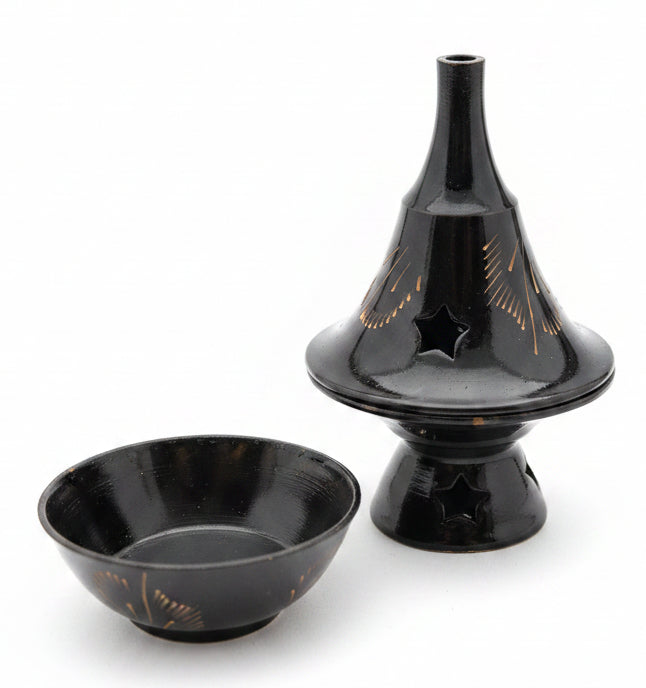 Brass Black Cone Incense Burner 2.5"