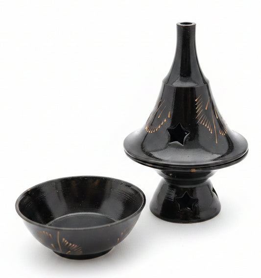 Brass Black Cone Incense Burner 2.5"