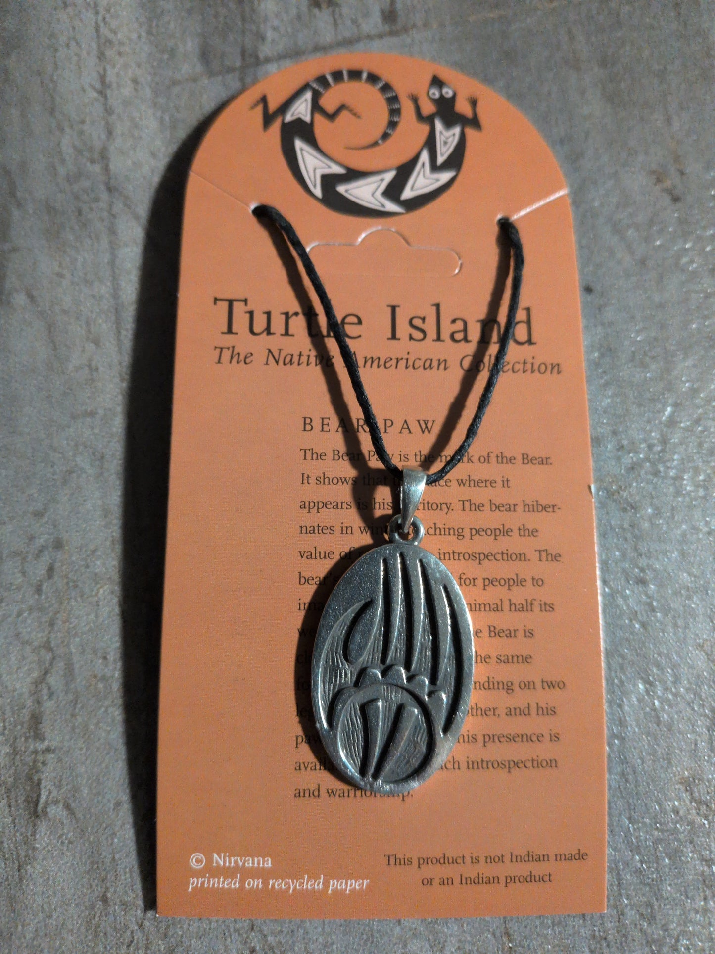 Turtle Island (Native American Collection) Bear Paw Pewter Pendant