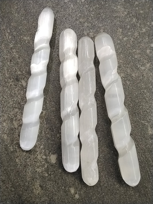 Polished Spiral Rounded Selenite Wand