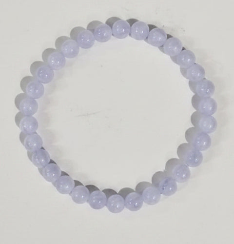 6-7mm Blue Lace Agate round bead bracelet