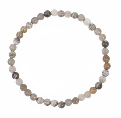 4mm Botswana Agate round bead bracelet