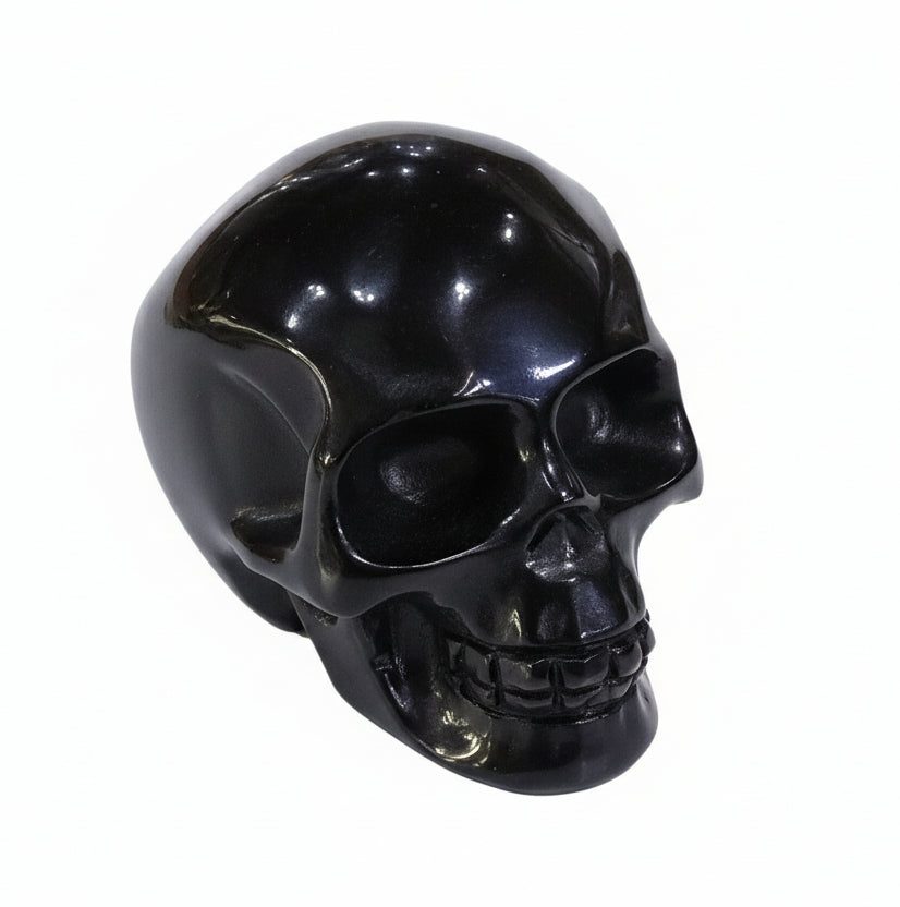 Black Obsidian Skull statue
