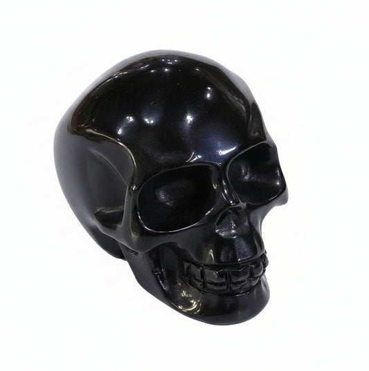 Black Obsidian Skull statue