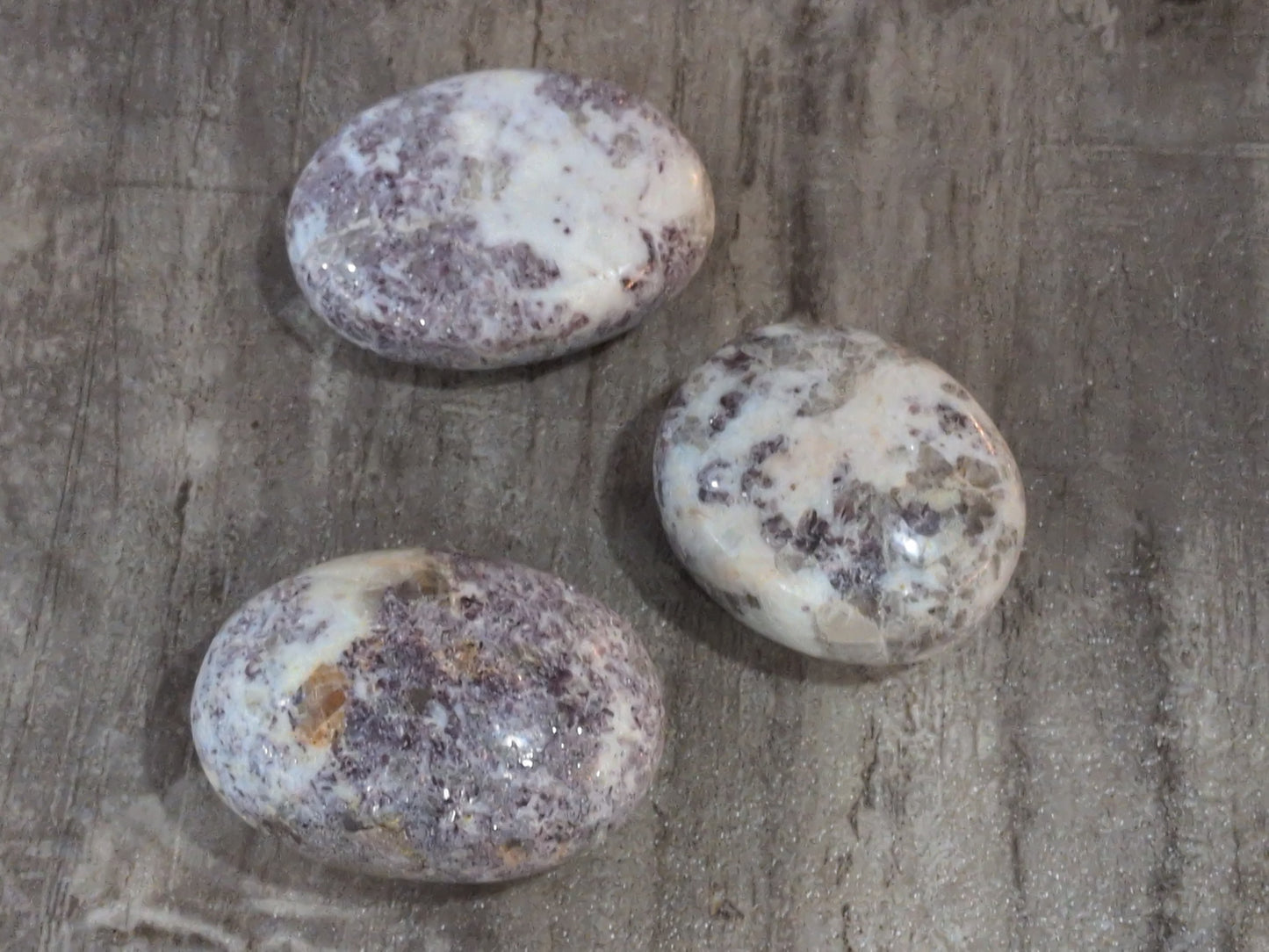 Lepidolite palm stone