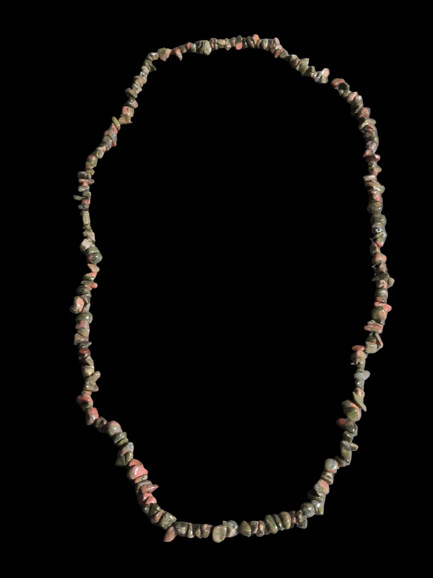 Gemstone Chips Necklace- Unakite