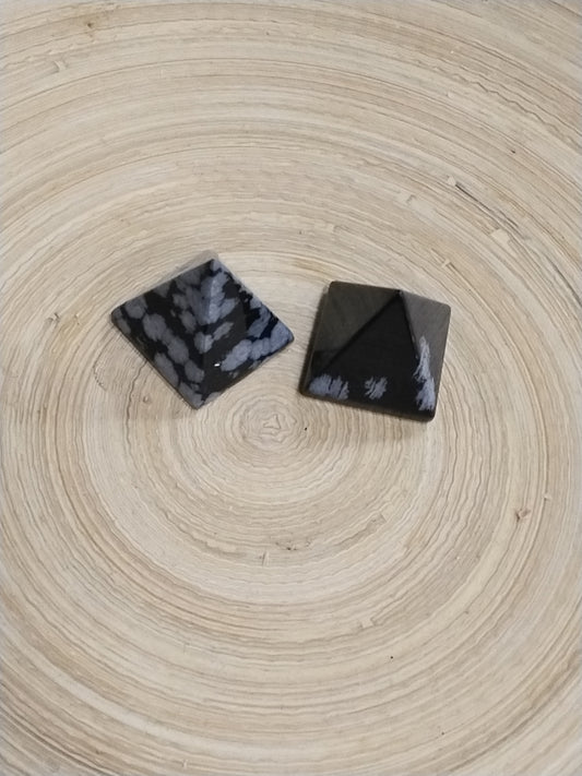 Snowflake Obsidian Pyramid