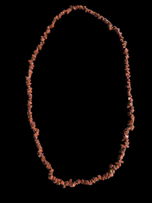 Gemstone Chips Necklace- Red Jasper