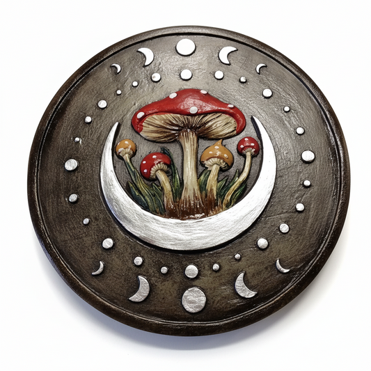Mushroom with Moons Incense Burner