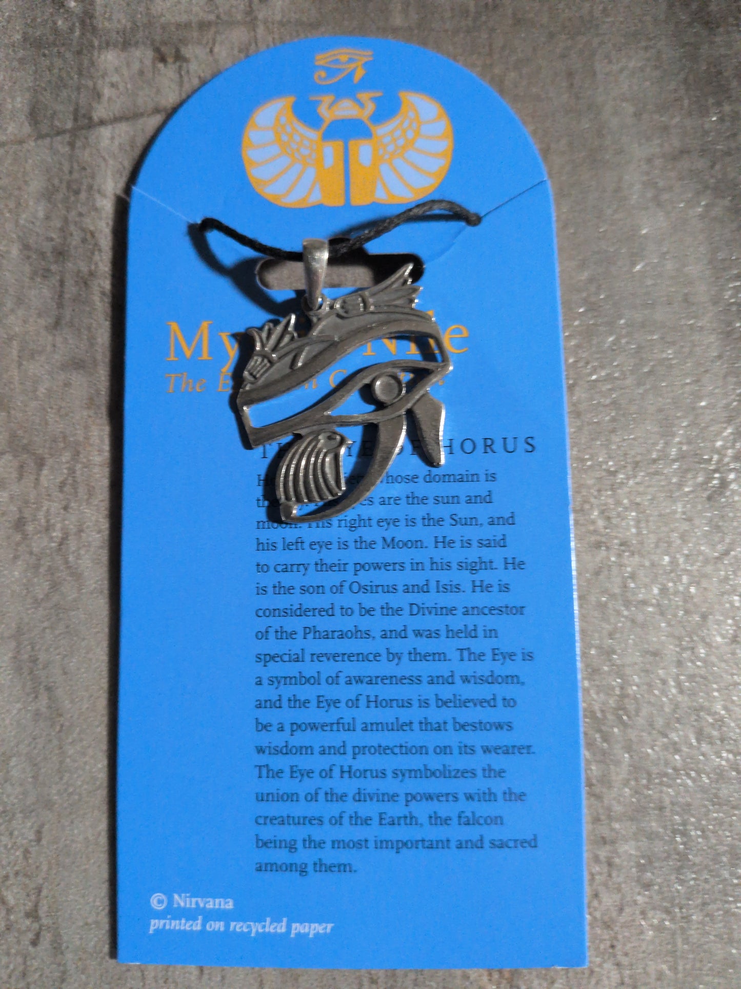 Mystic Nile (Egyptian Collection) The Eye of Horus (falcon Head) Pewter Pendant