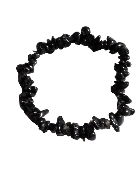 Elastic Chips Bracelet - Black Tourmaline