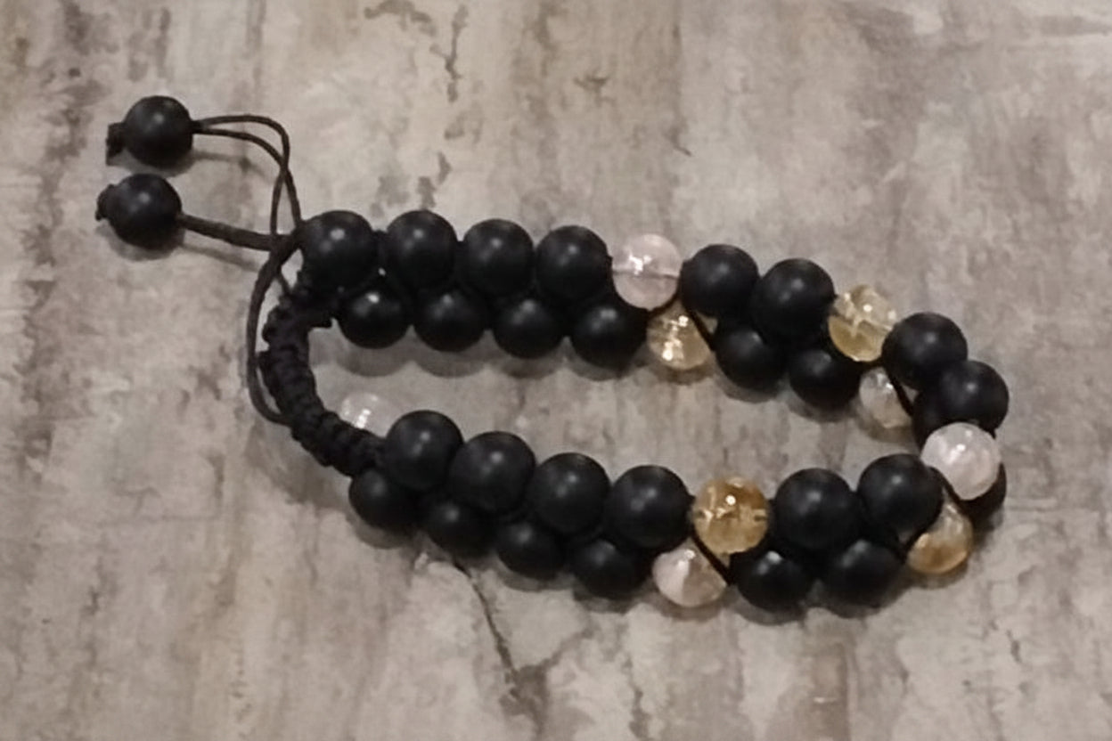 Adjustable Macrame One Gemstone Bracelet