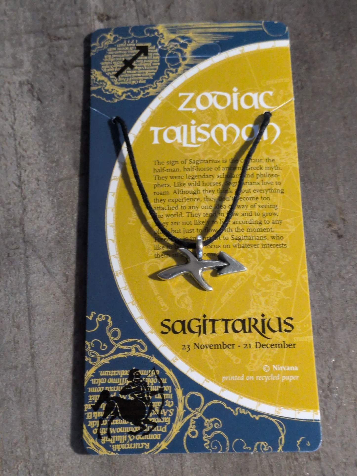 Zodiac Talisman Sagittarius Pewter Pendant