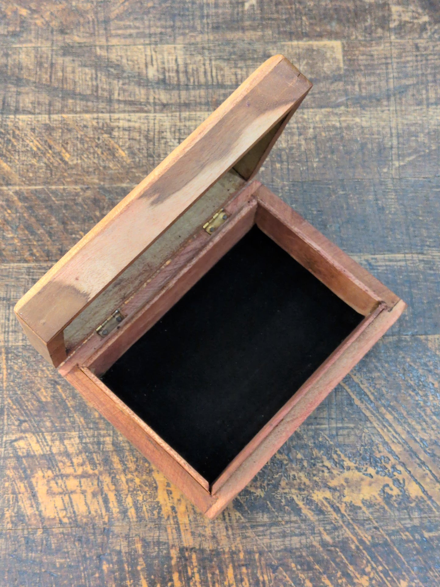 Carved Pentagram/Flowers wood Tarot storage box