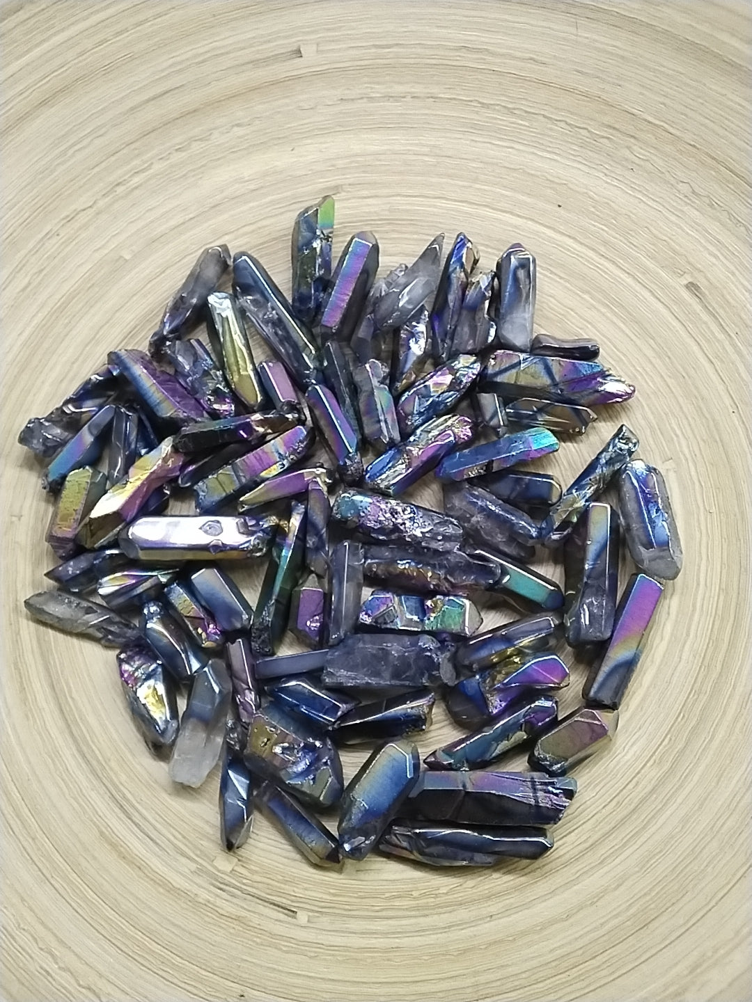 Titanium Aura Quartz point
