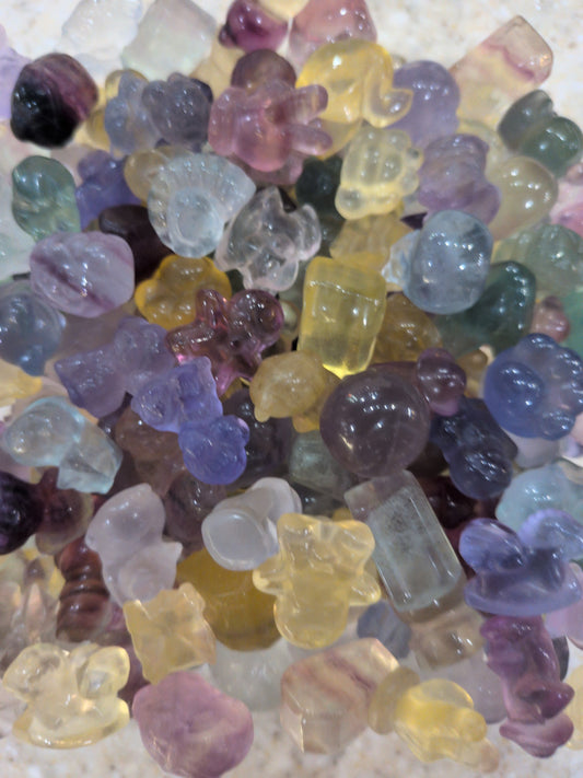 Small carved Fluorite Animals
