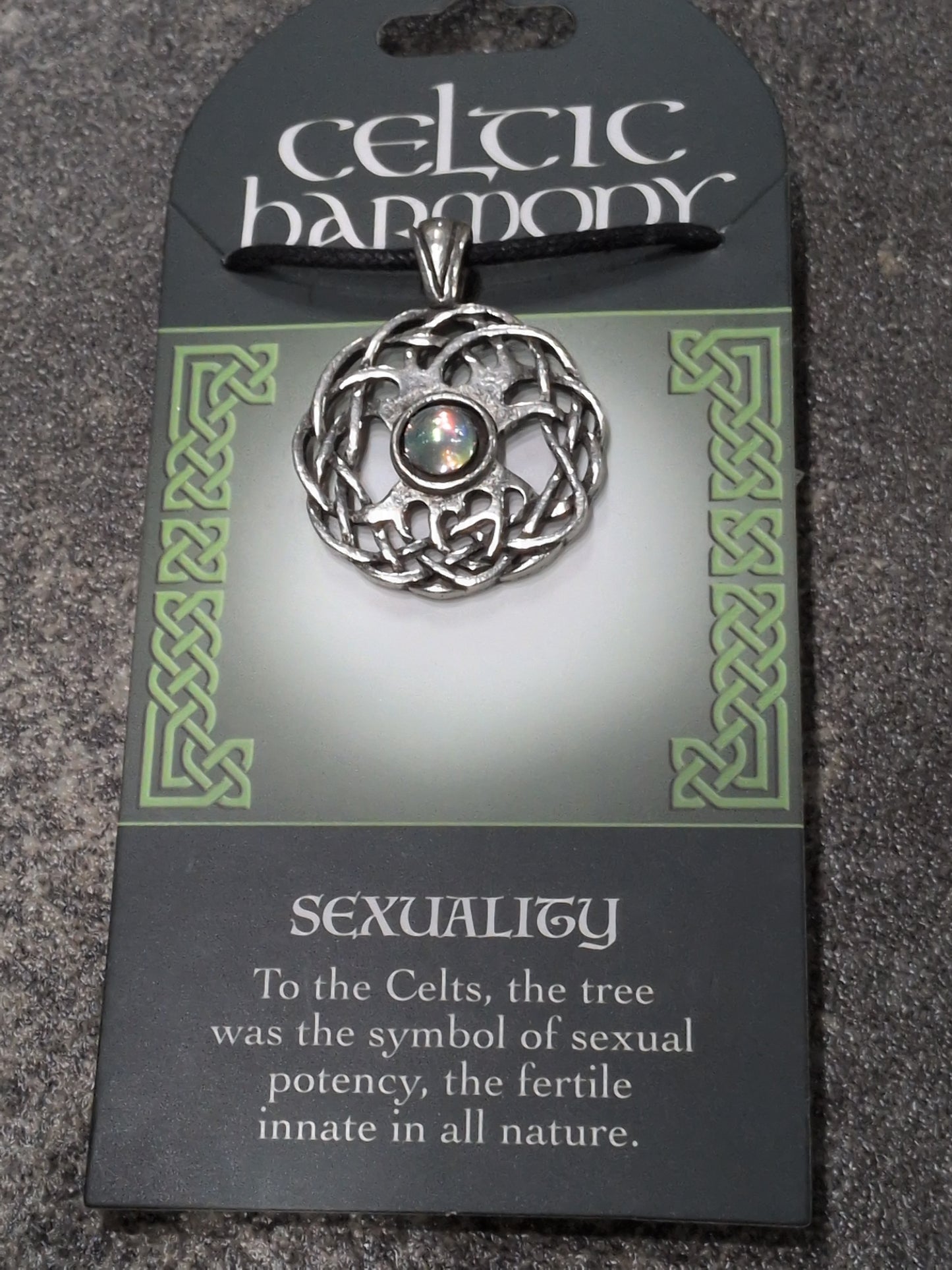 Celtic Harmony Sexuality Pewter Pendant w/ Leather cord