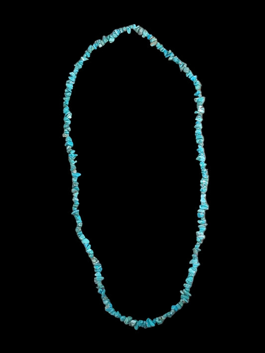 Gemstone Chips Necklace- Dyed Howlite (Turquenite)