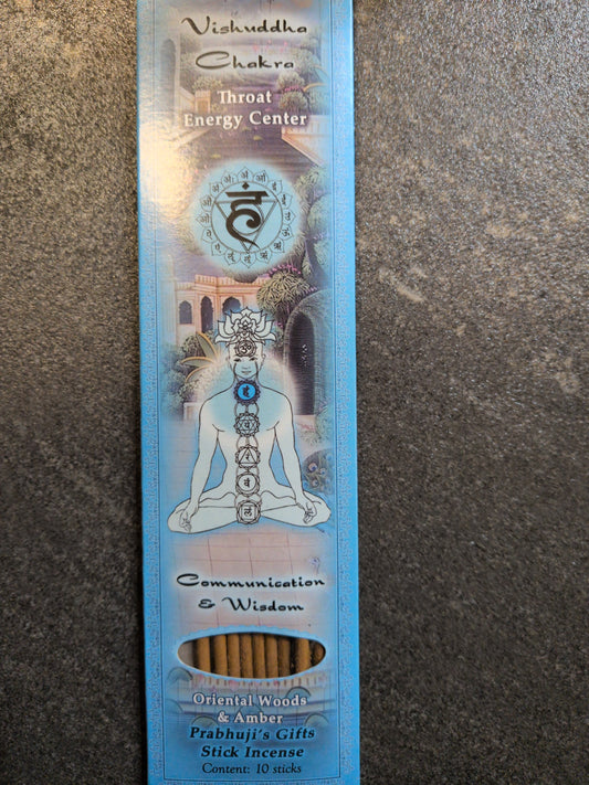 Prabhuji's Incense 10 sticks Vishuddha/ Throat Chakra