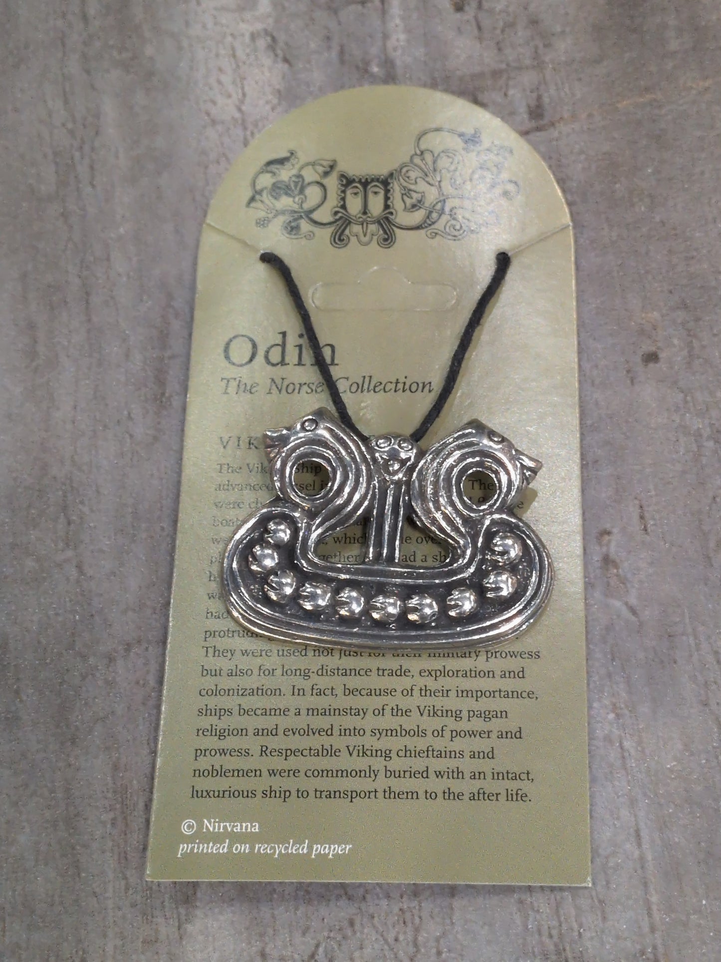 Odin (Norse Collection) Viking Ship Pewter Pendant