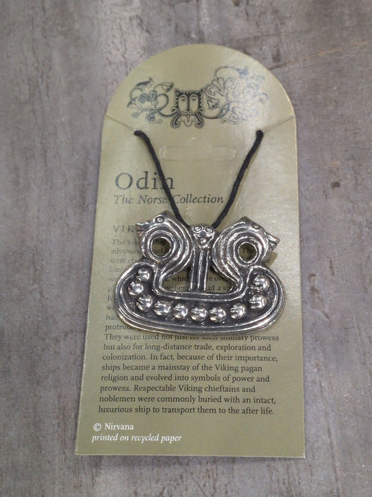 Odin (Norse Collection) Viking Ship Pewter Pendant