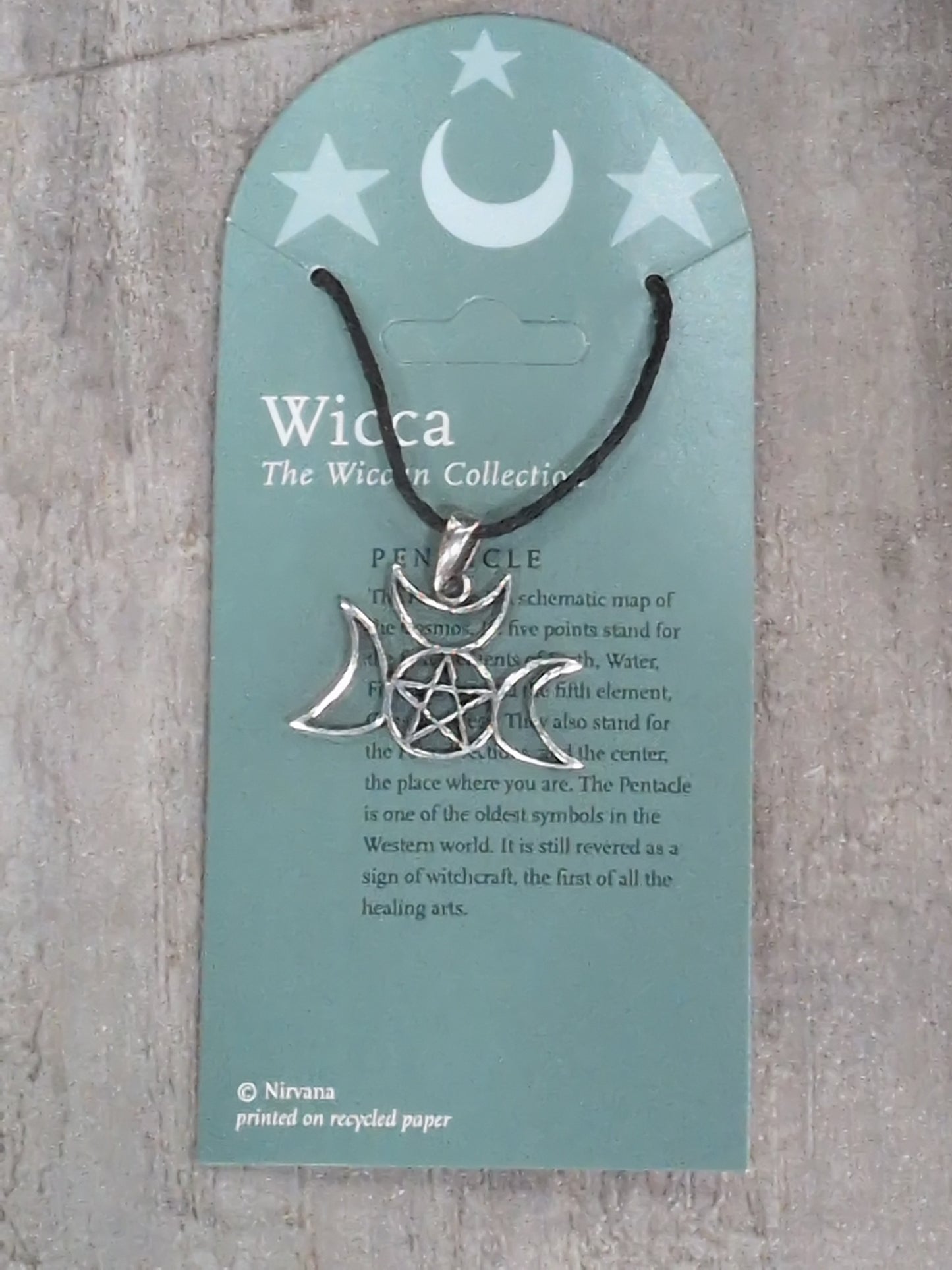 Wicca Collection Pentacle Moons Pewter Pendant